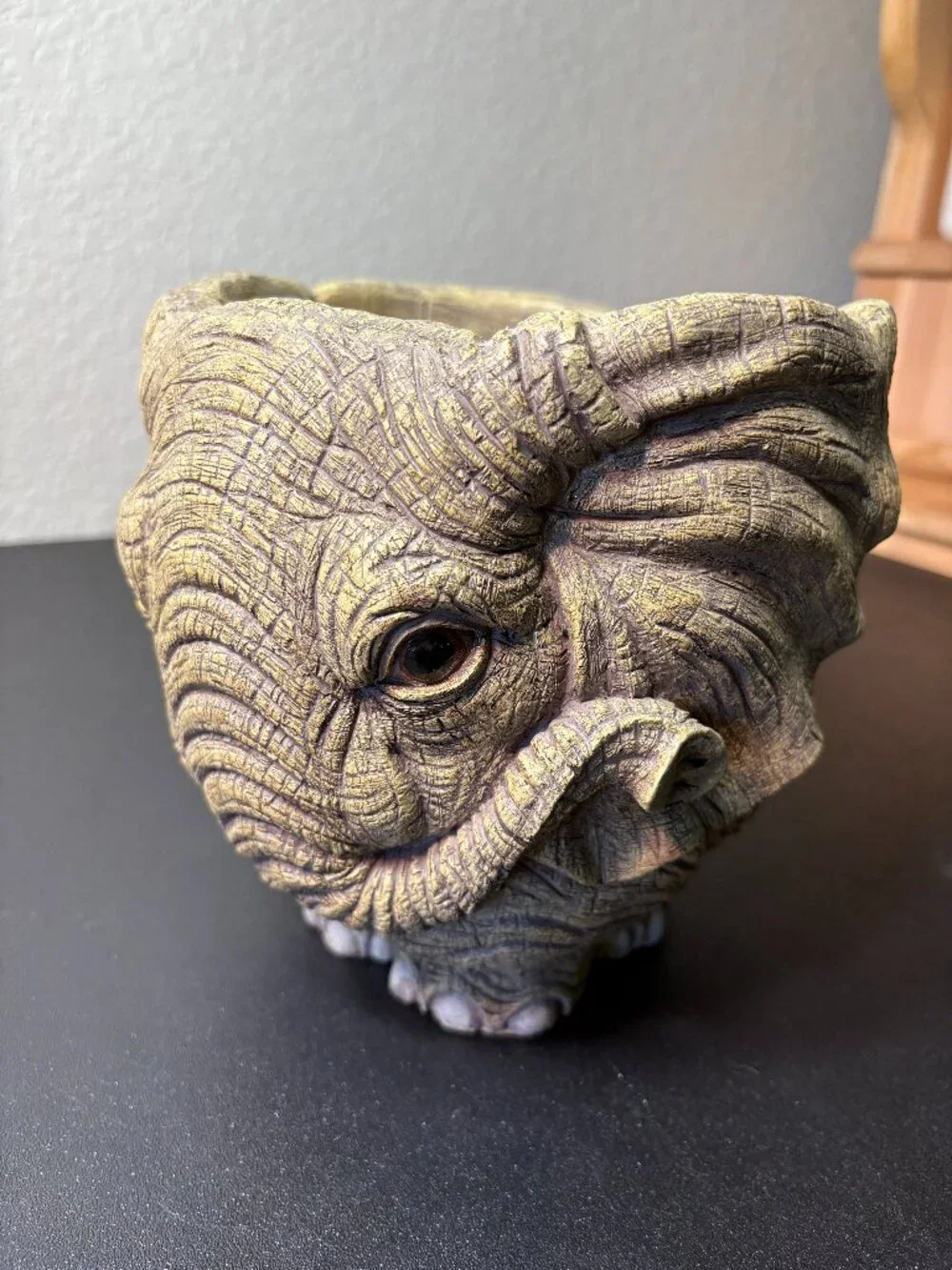 Vintage Resin Elephant Planter